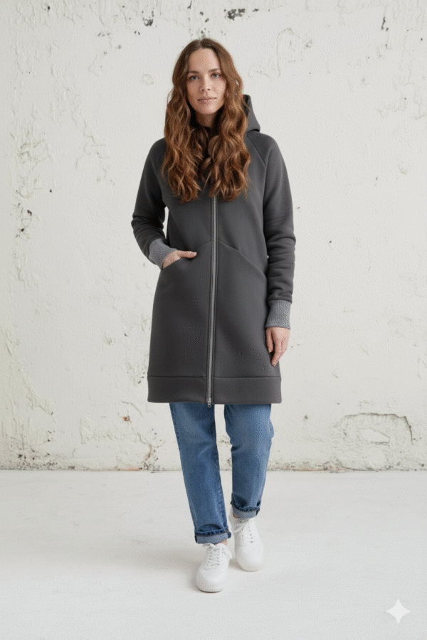 Ilgas džemperis su užtrauktuku RUONIS