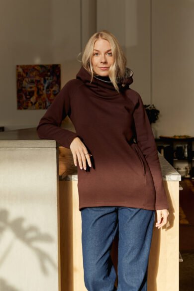 Moteriskas Dzemperis Meda Rudas Laisvalaikio Dzemperis