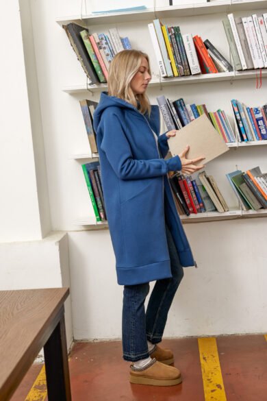 Ilgas Dzemperis Ruonis Melynas Dvipusis Uztrauktukas Kisenemis