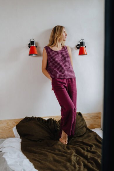 Lininis Komplektas Bordo