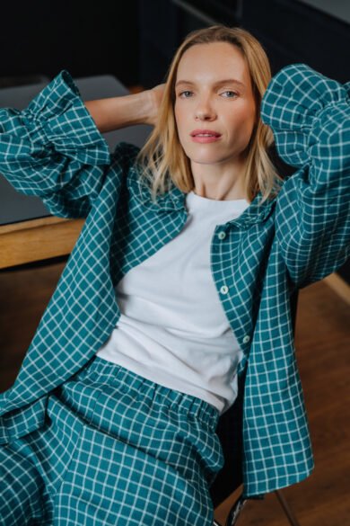 Moteriski Lininiai Marskiniai Puosnus