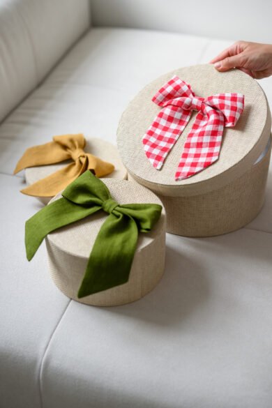 Spalvoti Lino Kaspinai Dekoracija