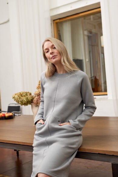 Suknele Lola Sviesiai Pilka Patogi Suknele Moterims