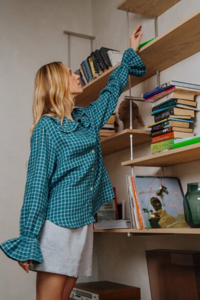 Marskiniai Su Ilgom Rankovem Zalia