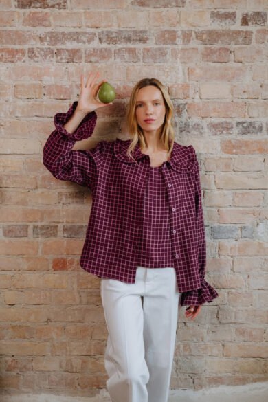 Oversize Langeliu Marskiniai Stilingai Moteriai